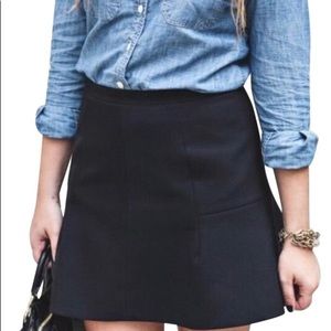 J.Crew fluted skirt in double crepe, black, size 4